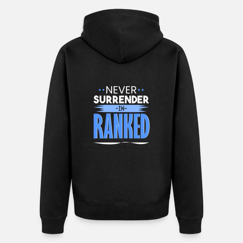 Niemals SURRENDER - Unisex Premium Bio Zip Hoodie - Schwarz