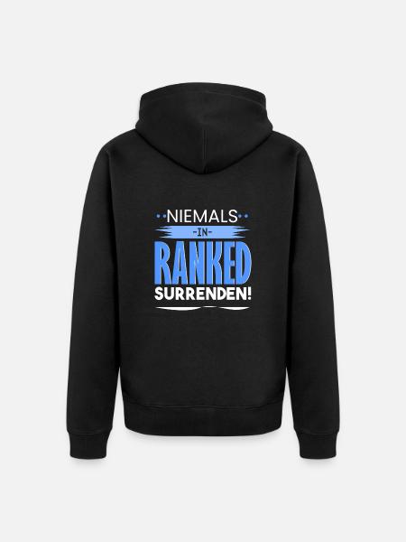 Niemals SURRENDEN - Unisex Premium Bio Zip Hoodie - Schwarz