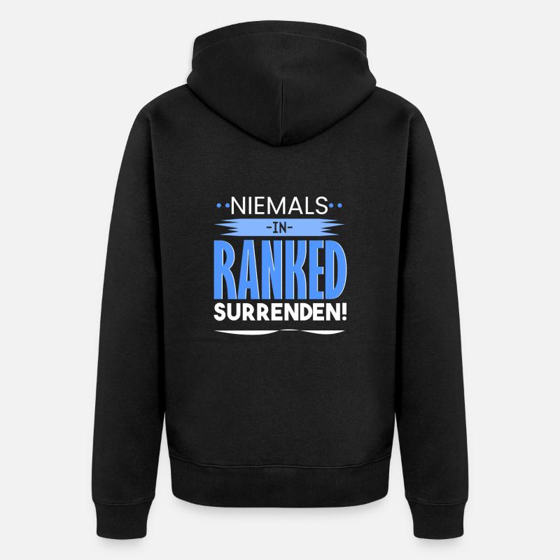 Niemals SURRENDEN - Unisex Premium Bio Zip Hoodie - Schwarz