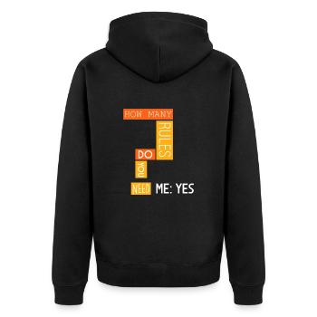 How many rules? - Unisex Premium Organic Zip Hoodie - black - Back - Nico (187cm)