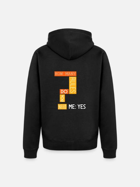 How many rules? - Unisex Premium Organic Zip Hoodie - black