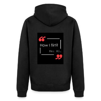 Comment puis-je flirter? - Veste à capuche bio Premium Unisexe - noir - Dos - Nico (187cm)
