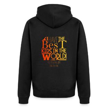 Yes, my kids bought it for me. - Unisex Premium Organic Zip Hoodie - black - Back - Nico (187cm)