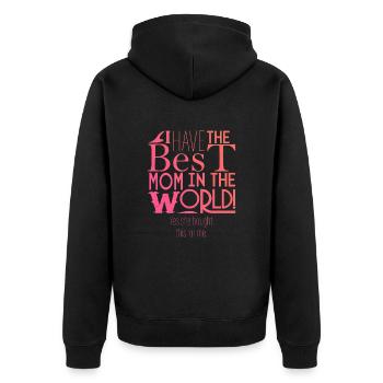 Yes, my mother bought it for me. - Unisex Premium Organic Zip Hoodie - black - Back - Nico (187cm)