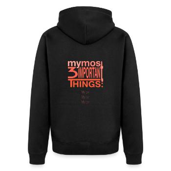 Important? 3x My Car - Unisex Premium Organic Zip Hoodie - black - Back - Nico (187cm)