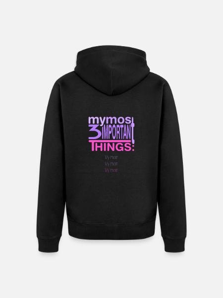 Important? 3x my mother - Unisex Premium Organic Zip Hoodie - black