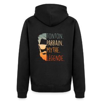 Mon Tonton Est Une Légende - Veste à capuche bio Premium Unisexe - noir - Dos - Nico (187cm)