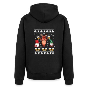 weihnachten bier - Unisex Premium Bio Zip Hoodie - Schwarz - Hinten - Nico (187cm)