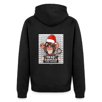dear santa i can explain weihnachten - Unisex Premium Bio Zip Hoodie - Schwarz - Hinten - Nico (187cm)