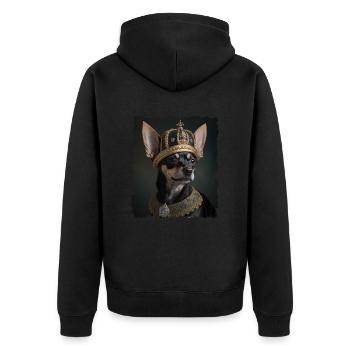 Renaissance Pet Portrait chihuahua King Crown - Veste à capuche bio Premium Unisexe - noir - Dos - Nico (187cm)