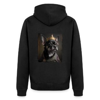 Renaissance Pet Portrait chihuahua King Crown - Veste à capuche bio Premium Unisexe - noir - Dos - Nico (187cm)