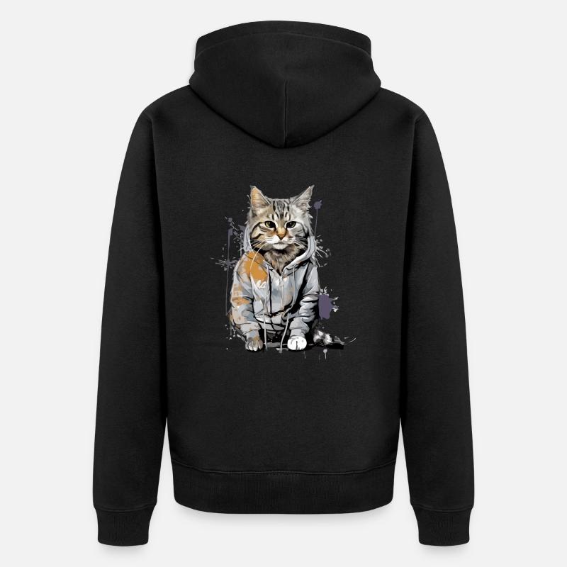 koco le chat - Veste à capuche bio Premium Unisexe - noir