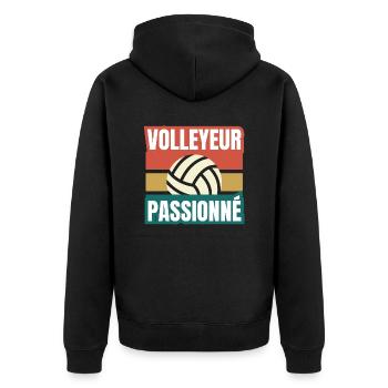 volleyeur passionné - Veste à capuche bio Premium Unisexe - noir - Dos - Nico (187cm)
