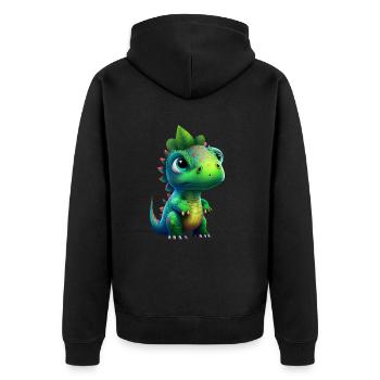 Bébé dinosaure - Veste à capuche bio Premium Unisexe - noir - Dos - Nico (187cm)