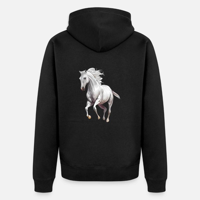 Cheval blanc - Veste à capuche bio Premium Unisexe - noir