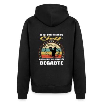 Lustiger Spruch für den Golfer Mann & Frau Golf - Unisex Premium Bio Zip Hoodie - Schwarz - Hinten - Nico (187cm)