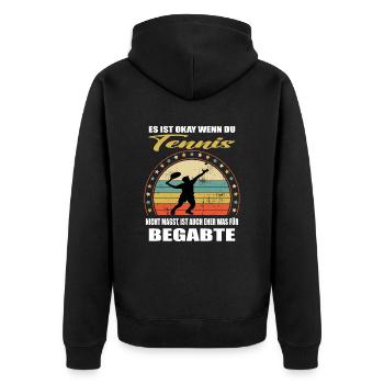 Spruch für den Tennisspieler Mann & Frau Tennis - Unisex Premium Bio Zip Hoodie - Schwarz - Hinten - Nico (187cm)