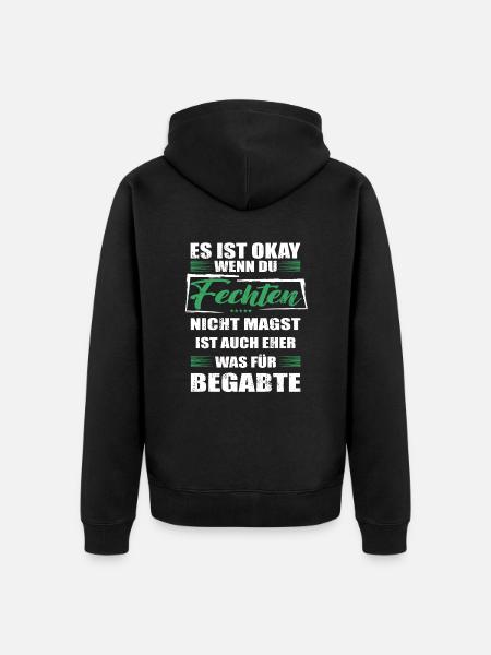 Spruch fechten Mann & Frau & Kinder - Unisex Premium Bio Zip Hoodie - Schwarz