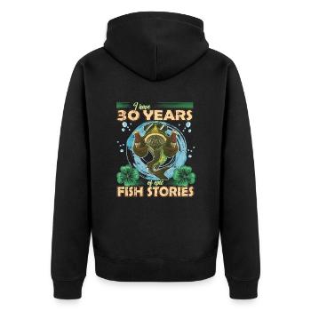 30 Year Old Birthday Fun Fishing & Fishing - Unisex Premium Organic Zip Hoodie - black - Back - Nico (187cm)