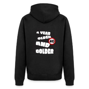 Un an plus drôle 40 ans Anniversaire Geburtstag - Veste à capuche bio Premium Unisexe - noir - Dos - Nico (187cm)