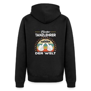 Bester tanzlehrer der Welt - Unisex Premium Bio Zip Hoodie - Schwarz - Hinten - Nico (187cm)