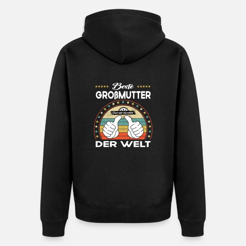 Beste großmutter der Welt - Unisex Premium Bio Zip Hoodie - Schwarz