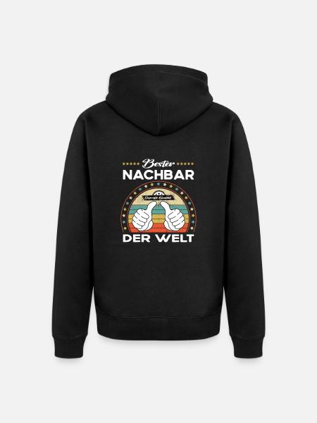 Bester nachbar der Welt - Unisex Premium Bio Zip Hoodie - Schwarz