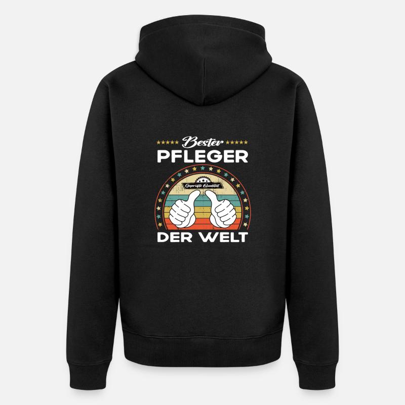 Bester pfleger der Welt - Unisex Premium Bio Zip Hoodie - Schwarz