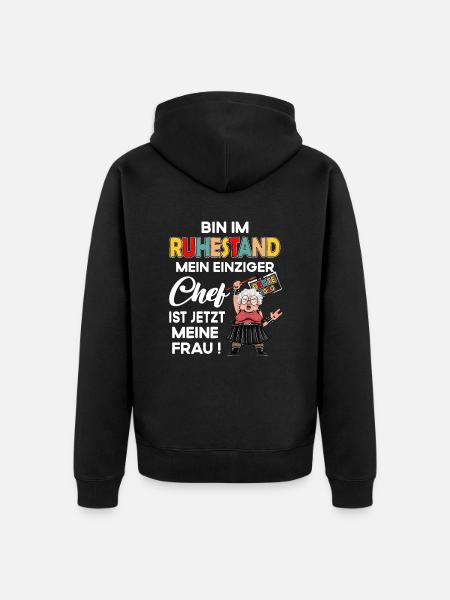 Arbeit Rente Pensionist Pensionierung 2024 - Unisex Premium Bio Zip Hoodie - Schwarz