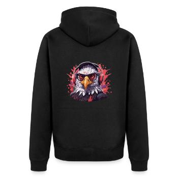 adler Tier Kunst I cooles niedliches adler - Unisex Premium Bio Zip Hoodie - Schwarz - Hinten - Nico (187cm)