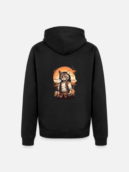 Kat dyrekunst Jeg sej sød kat - Premium økologisk unisex-hættejakke - sort