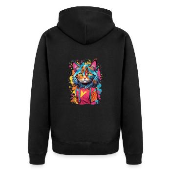 Chat Animal Art I Cool Chat Mignon - Veste à capuche bio Premium Unisexe - noir - Dos - Nico (187cm)