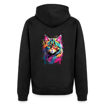Chat Animal Art I Cool Chat Mignon - Veste à capuche bio Premium Unisexe - noir - Dos - Nico (187cm)