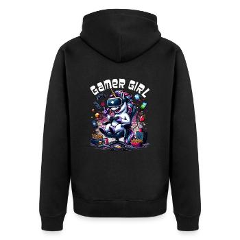 Gamer Girl Gaming & Gamer Femmes & Filles - Veste à capuche bio Premium Unisexe - noir - Dos - Nico (187cm)