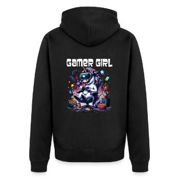 Gamer Girl Gaming & Gamer Femmes & Filles - Veste à capuche bio Premium Unisexe - noir - Dos - Nico (187cm)