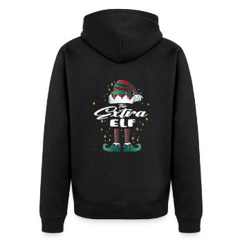 extra Elf funny Family Christmas Weihnachten - Unisex Premium Bio Zip Hoodie - Schwarz - Hinten - Nico (187cm)
