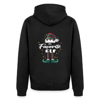 favorite Elf funny Family Christmas Weihnachten - Unisex Premium Bio Zip Hoodie - Schwarz - Hinten - Nico (187cm)