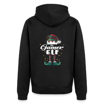 gamer elfe drôle famille noël noël - Veste à capuche bio Premium Unisexe - noir - Dos - Nico (187cm)