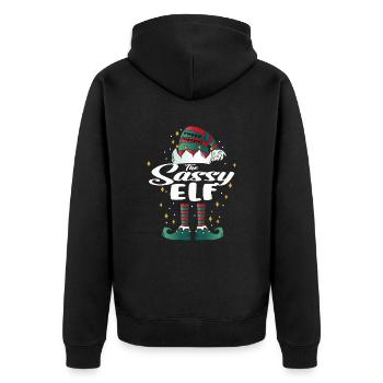 Elfe impertinent drôle famille Noël Noël - Veste à capuche bio Premium Unisexe - noir - Dos - Nico (187cm)