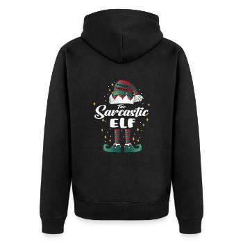 sarcastique elfe drôle famille noël noël - Veste à capuche bio Premium Unisexe - noir - Dos - Nico (187cm)