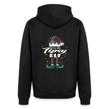 tipsy elf funny family christmas christmas - Unisex Premium Organic Zip Hoodie - black - Back - Nico (187cm)