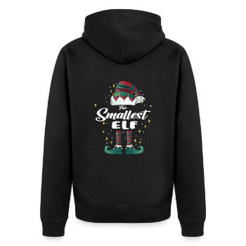 smallest Elf funny Family Christmas Weihnachten - Unisex Premium Bio Zip Hoodie - Schwarz - Hinten - Nico (187cm)