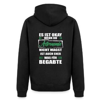 Astronomie Lustiger Spruch für Mann & Frau - Unisex Premium Bio Zip Hoodie - Schwarz - Hinten - Nico (187cm)