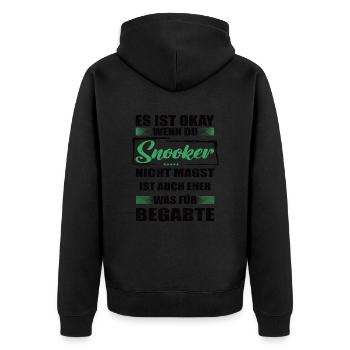 Snooker Lustiger Spruch für Mann & Frau - Unisex Premium Bio Zip Hoodie - Schwarz - Hinten - Nico (187cm)