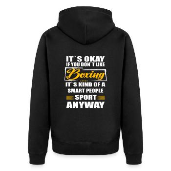 It's Okay If You Don't Like boxing - Unisex Premium Organic Zip Hoodie - black - Back - Nico (187cm)