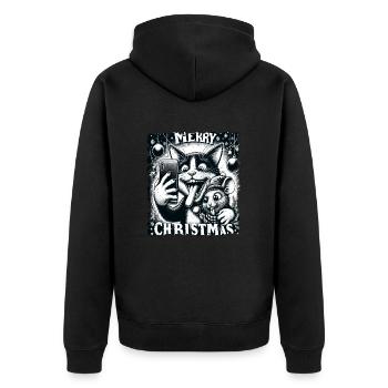Chat et souris Selfie Joyeux Noël Drôle - Veste à capuche bio Premium Unisexe - noir - Dos - Nico (187cm)