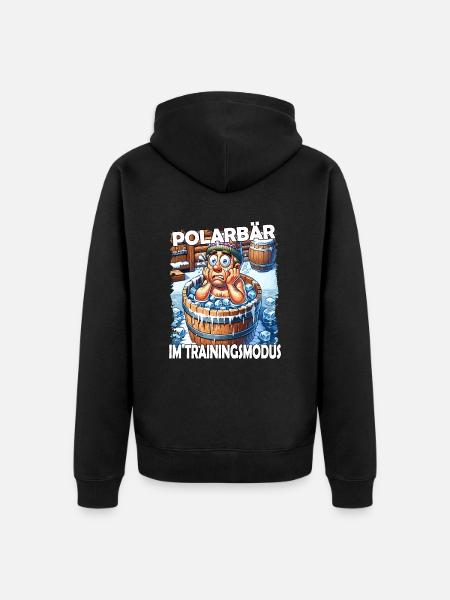 Eisbaden Winterbaden Lustig - Unisex Premium Bio Zip Hoodie - Schwarz