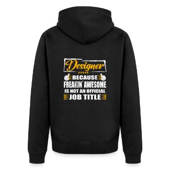 Designer Freakin Génial Drôle Travail - Veste à capuche bio Premium Unisexe - noir - Dos - Nico (187cm)