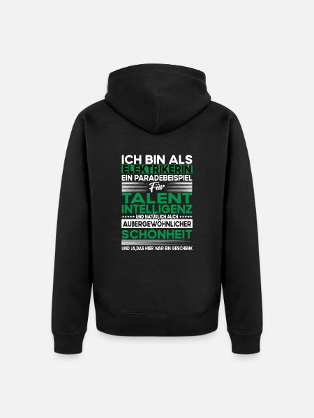 Elektrikerin Bescheiden - Lustiger Spruch - Unisex Premium Bio Zip Hoodie - Schwarz