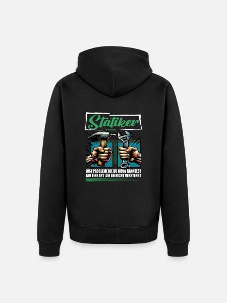Statiker Beruf mit lustigen Spruch - Unisex Premium Bio Zip Hoodie - Schwarz